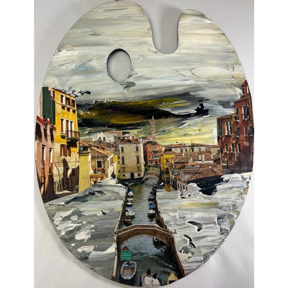 Venice Dreamscape Original Artwork on Artist Palette - Picture 2 of 3